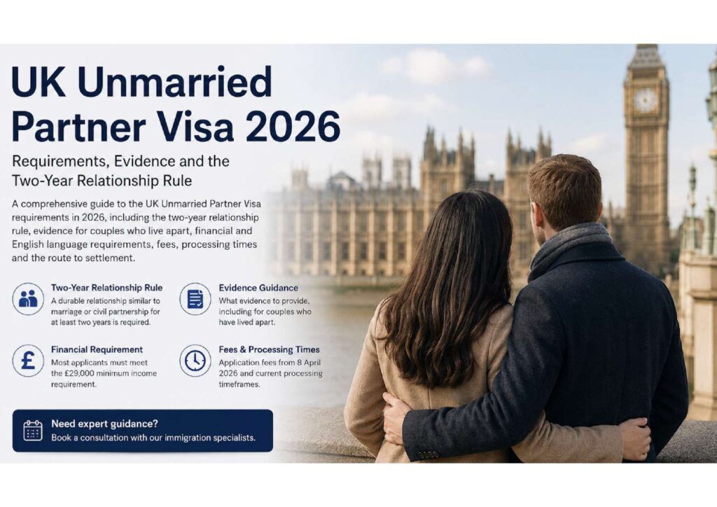 UK Unmarried Partner Visa 2026 requirements and relationship evidence